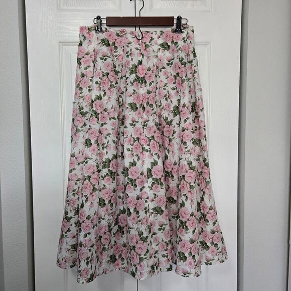 Dauphinette Hitched Cashin Inspired Hitched maxi skirt Pink Floral Coquette - Picture 1 of 12